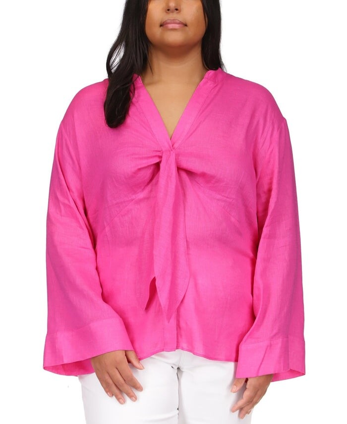 michael kors tie neck blouse